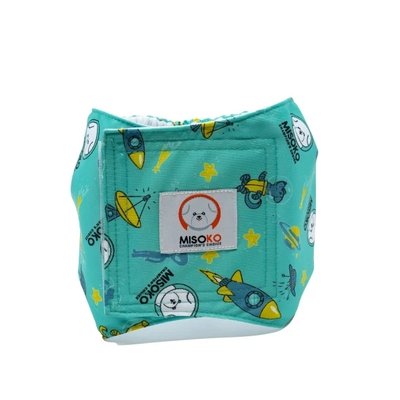 Подгузник Misoko&Co размер S многоразовый для собак-кобелей с ракетами, мятный цвет, 63948 (*) 2210353505 фото