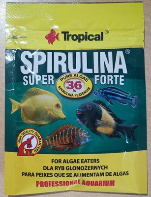 Tropical Super Spirulina Forte 36% Сухой корм для травоядных аквариумных рыб в хлопьях Спирулина, 12 г (70311) 1895341667 фото