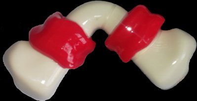 Іграшка AnimAll GrizZzly зігнута кістка червоно-біла 12см 1391197034 фото