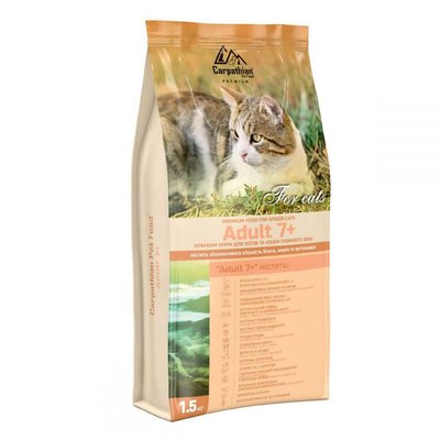 Carpathian Pet Food Adult 7+ Сухий корм для кішок похилого віку, 1.5 кг (40930) 1778666962 фото