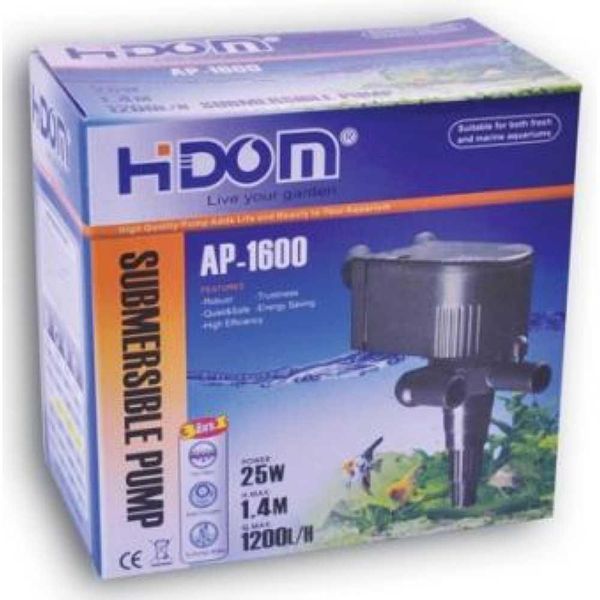 Турбіна Hidom AP-1600 (25W) 1200 л/год занурювальна помпа насос для акваріума до 250 л 1935409594 фото