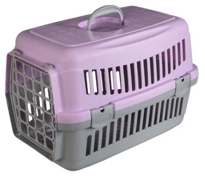 Переноска для кошек и собак до 12 кг с пластиковой дверью Animall CNR-102 (48.5х32.5х32.5 см) серо-фиолетовый 1588806391 фото