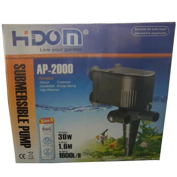 Турбіна Hidom AP-2000 (30W) 1600 л/год занурювальна помпа насос для акваріума до 400 л 1935411245 фото