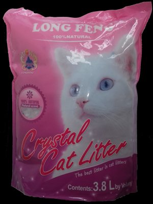 Силикагелевый наповнювач для котів 3,8 л / 1.6 кг Long Feng Crystal Cat Litter Крістал силикагелевый 1394024140 фото