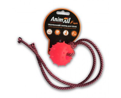 Іграшка AnimAll Fun куля з канатом, кораловий, 8 см 1379521812 фото