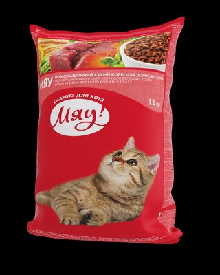 Сухой корм с Печенью для взрослых кошек 11 кг Мяу 1159136181 фото