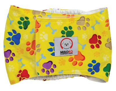Подгузник многоразовый для собак-кобелей размер XXL Misoko&Co (лапки) 63408 2128578139 фото