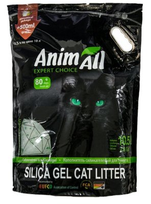 Силикагелевый наповнювач для котів 10.5 л / 4.4 кг AnimAll "Зелений смарагд" 1477372991 фото