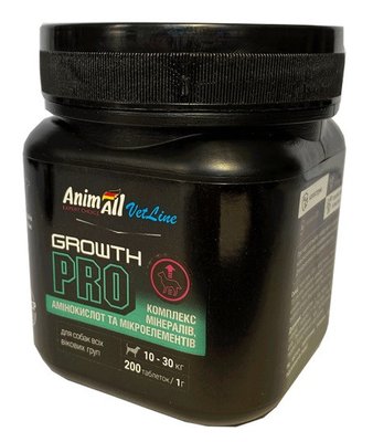 AnimAll VetLine Growth PRO Для восстановления и поддержания иммунитета средних пород собак 200 таб х 1 г 1609924615 фото