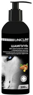 Unicum Premium UN-019 Шампунь для длинношерстных собак с миндальным маслом, 200 мл 2270993063 фото