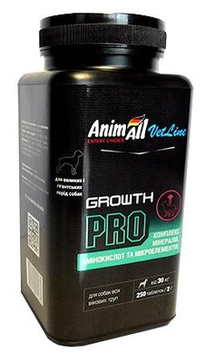 AnimAll VetLine Growth PRO для відновлення і підтримки імунітету великих порід собак 250 таб х 2 г 1609925897 фото