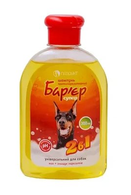 Шампунь Бар'єр супер протипаразитарний "2 в 1" супер для собак, миє+знищує паразитів, 300 мл 1669371275 фото