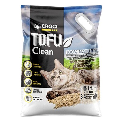 Соєвий наповнювач CROCI TOFU Clean без запаху, що комкується, 6 л/2,6 кг 138117 2072930690 фото