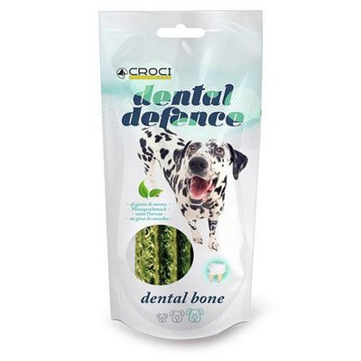 Ласощі Croci DENTAL DEFENCE BONE захист та чищення зубів у собак з м'ятою 100 г 189485 2022748082 фото