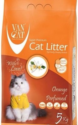 Бентонітовий наповнювач Van Cat Orange для туалету кішок, що комкується, 3-5 мм з ароматом апельсина 5 кг (55446) 1994402623 фото