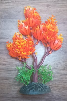 Растение пластиковое водоросли Т501-Т508 14-16 см оранжевое 1862967026 фото