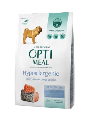 Сухий гіпоаллергенний корм для дорослих собак середніх і великих порід Лосось 4 кг OPTIMEAL ОПТІМІЛ 1589692557 фото