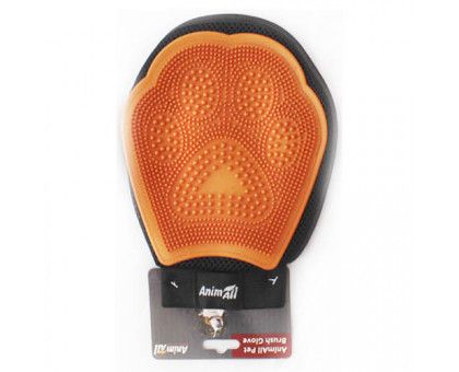 Рукавиця масажна для вичісування шерсті AnimAll Groom MG 9608 для тварин, рукавичка помаранчева 1376113331 фото