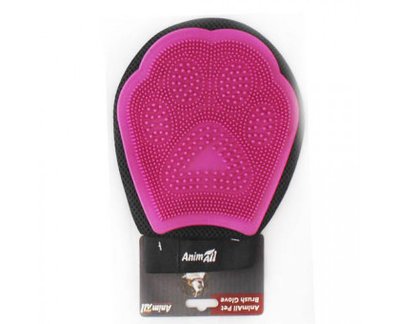 Рукавиця масажна для вичісування шерсті AnimAll Groom MG 9608 для тварин, рукавичка рожева 1376113681 фото