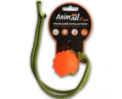 Іграшка AnimAll Fun куля з канатом, оранжевий, 4 см 1377864004 фото