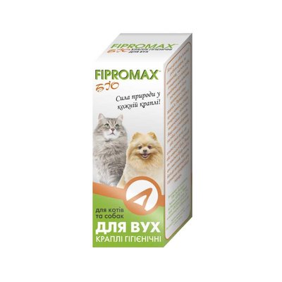 Краплі гігієнічні FIPROMAX БІО для вух котів та собак 15 мл (150349) 2110636291 фото