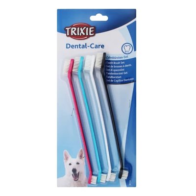 Зубная щетка двусторонняя (набор 4 штуки) Trixie для собак, 23 см (2558) 1895901810 фото