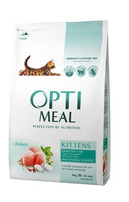 Сухой корм OPTIMEAL Super premium для котят с курицей ОПТИМИЛ 4 кг 1156587789 фото