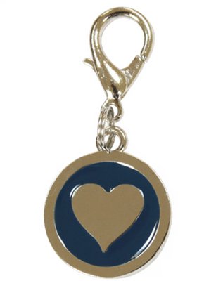 Металлический цветной брелок на ошейник CROCI Сердце, синий 25 мм 2138887649 фото
