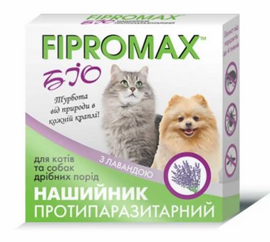 Ошейник противопаразитарный FIPROMAX БИО для кошек и мелких собак, 35 см 1674454984 фото