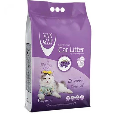 Бентонітовий наповнення для котів Van Cat Lavender (0.6-2,25 мм) 10 кг, Ван Кет Аромат Лаванди 55449 2028664190 фото