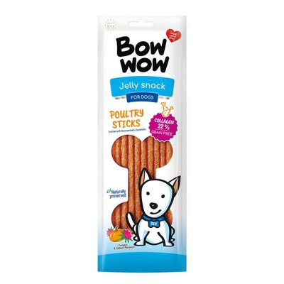 Лакомство для собак BowWow Jelly snack протеиновые палочки говядина, птица, томаты и тыква, 22 см BW882 2257642296 фото